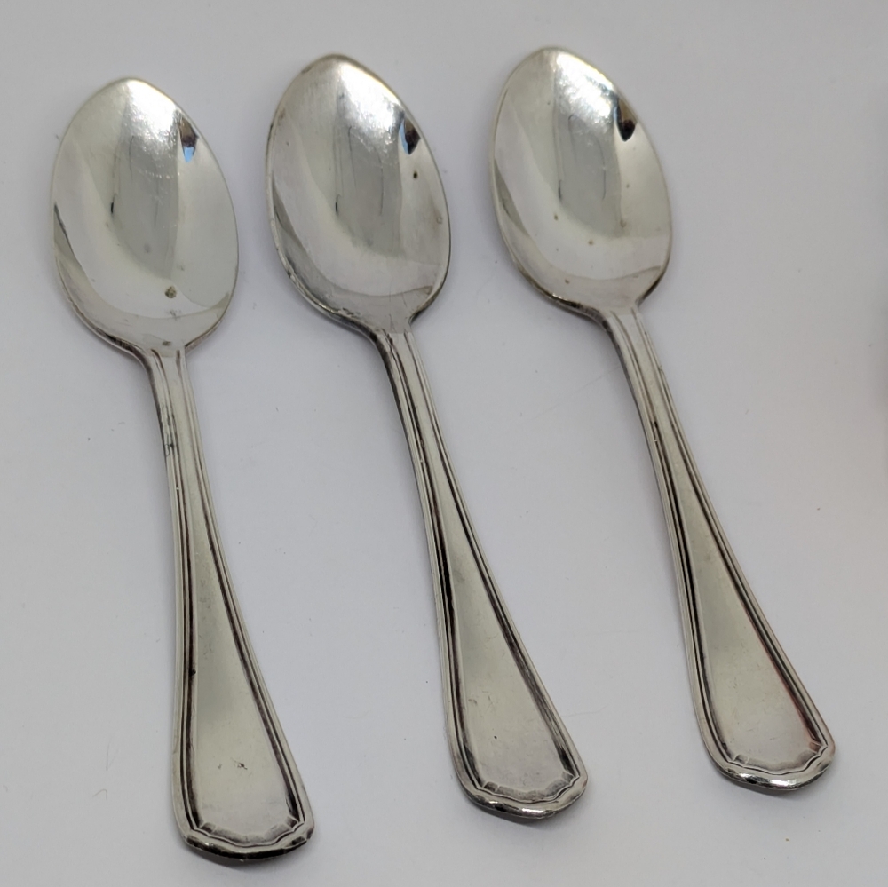 3 McGlashan Clark Vintage Silverplate Demitasse Spoons Cutlery Flatware
